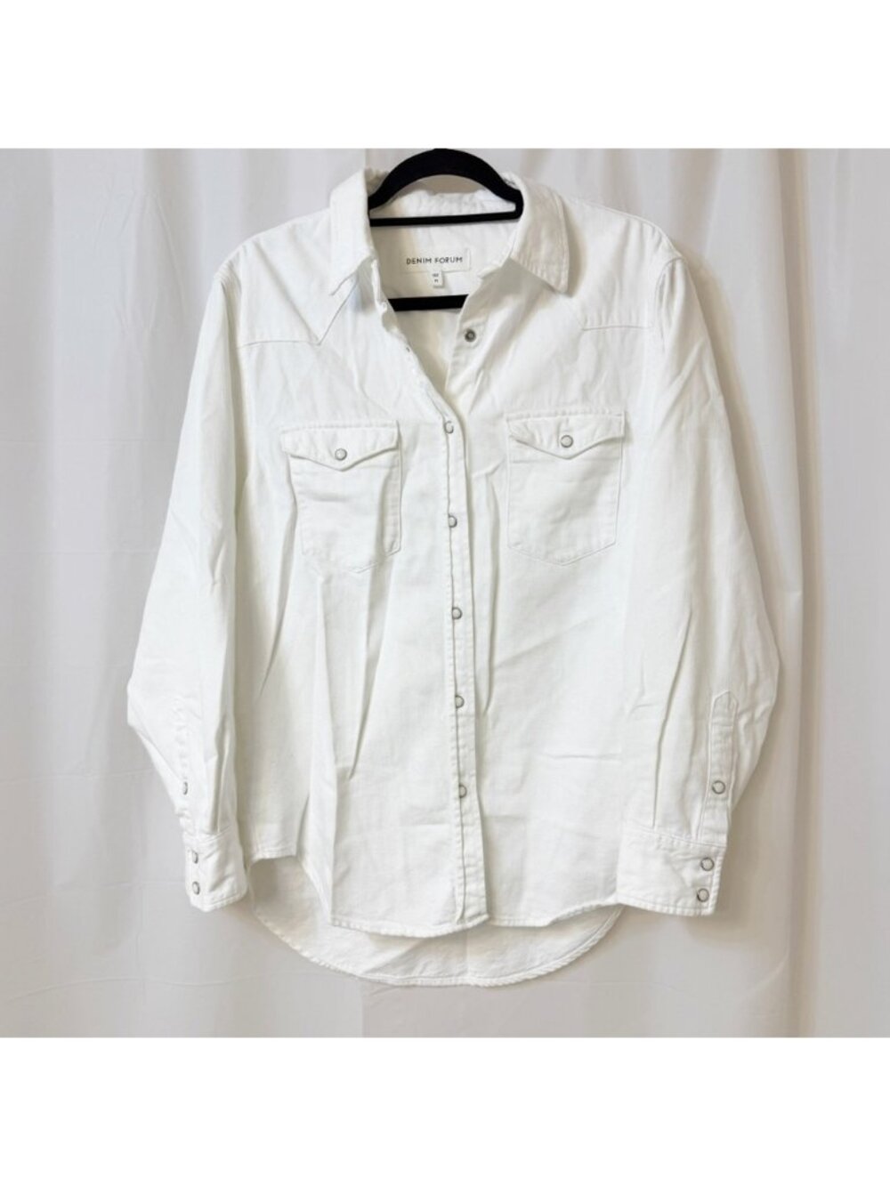 Denim Forum White Relaxed Fit Denim Jacket Shacket Medium